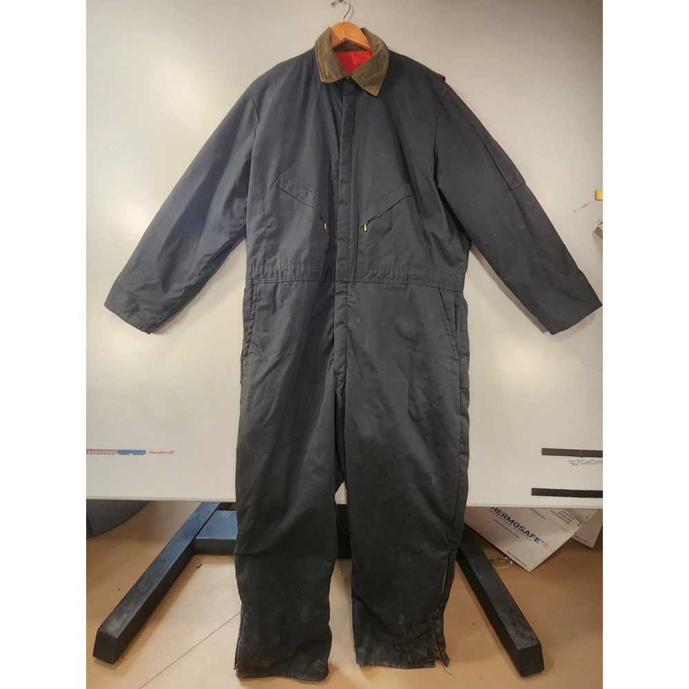 Vtg Walls Blizzard Pruf Coveralls Quilted Insulated Corduroy Collar Size 2XLT